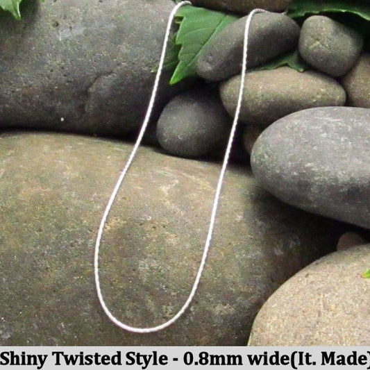 Shiny Twisted Style Chain - Made in Italy - 40cm long