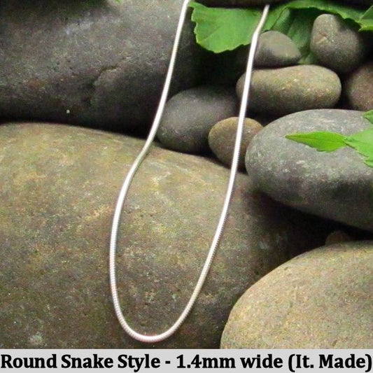 Round Snake Style Chain - Made in Italy - various lengths