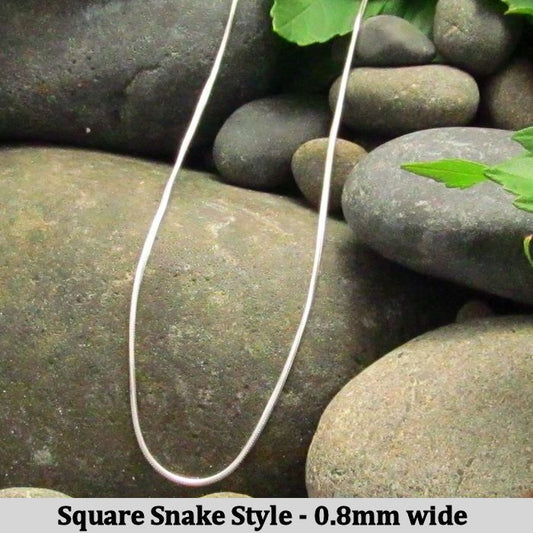 Square Snake Style Chain - various lengths