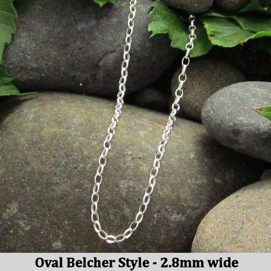 Oval Belcher Style Chain - long sizes available
