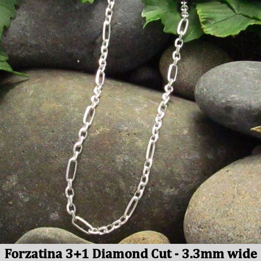 Forzatina 5+1 Diamond Cut Chain - Made in Italy - 75cm long