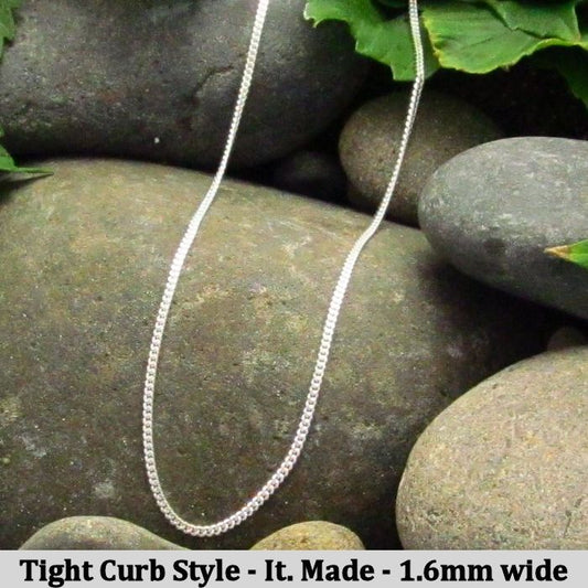 Tight Curb Style Chain - Made in Italy - various lengths