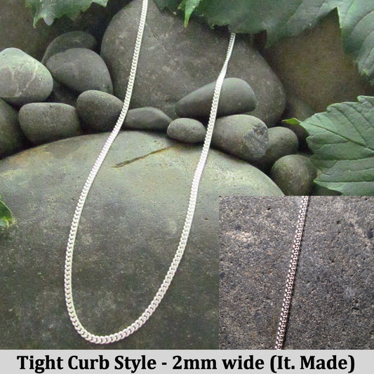 Tight Curb Chain - Made in Italy - various lengths