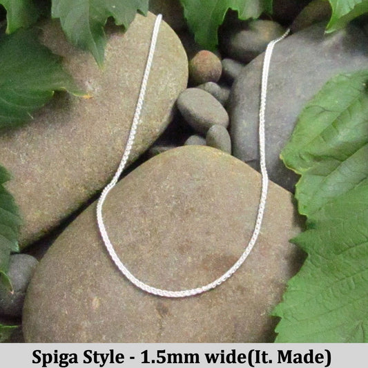 Spiga Style Chain - Made in Italy - 90cm long