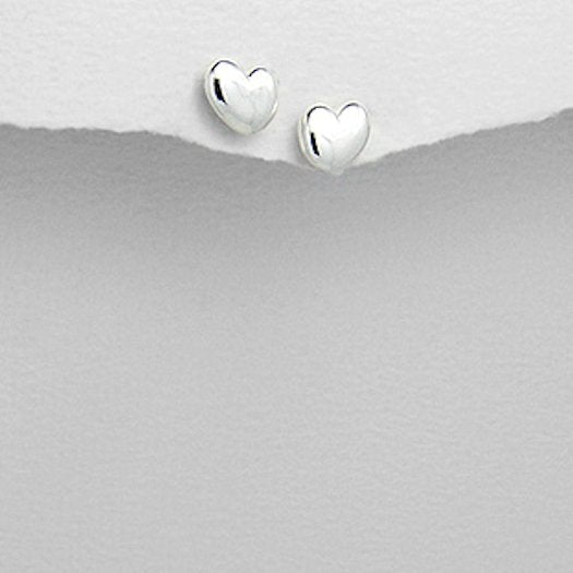 Full Rounded Heart Stud Earrings