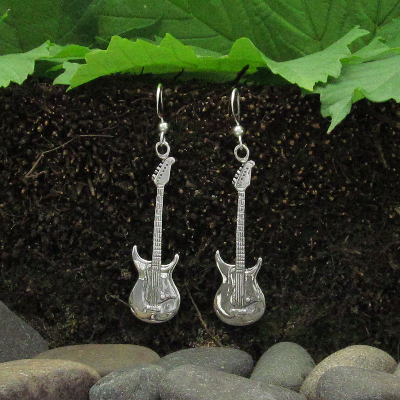 Guitar Drop Earrings - Music