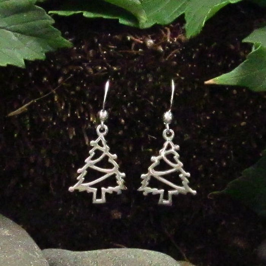 Xmas / Christmas Tree Dangle Earrings