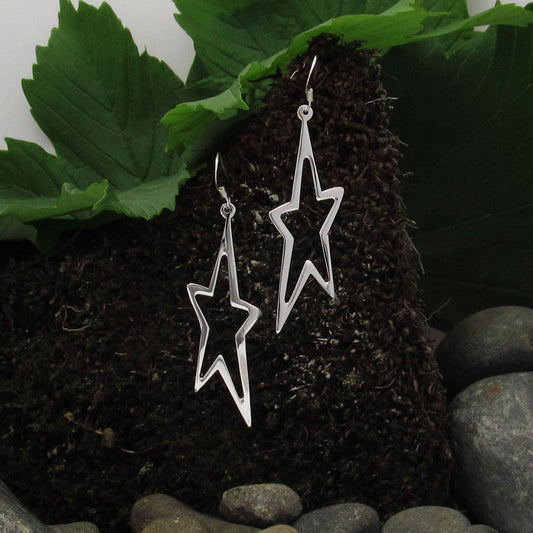 Slanted Star Dangle Earrings