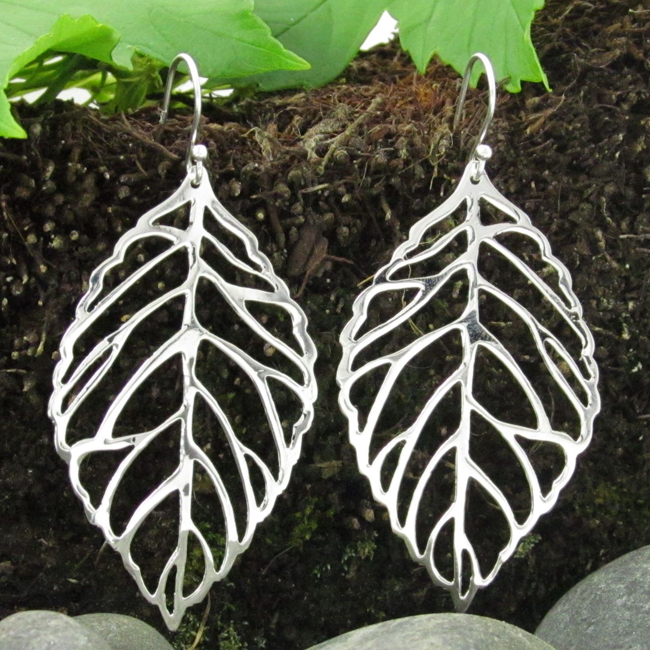 Leaf Drop Earrings - small & large