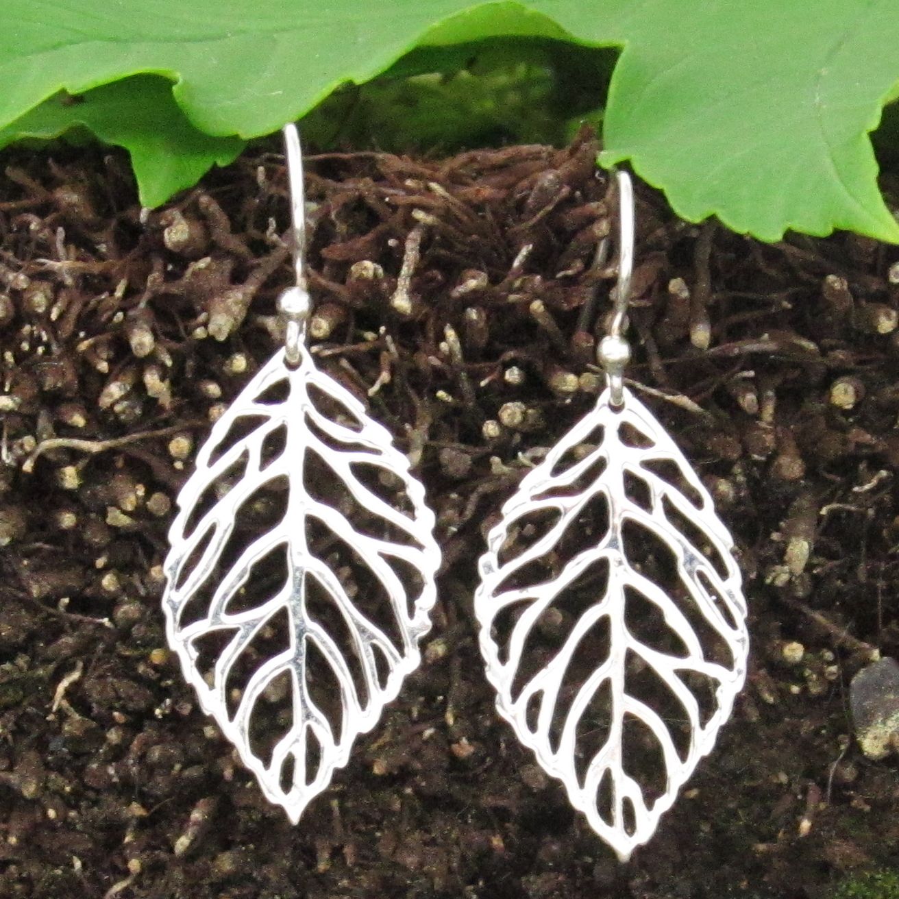 Leaf Drop Earrings - small & large