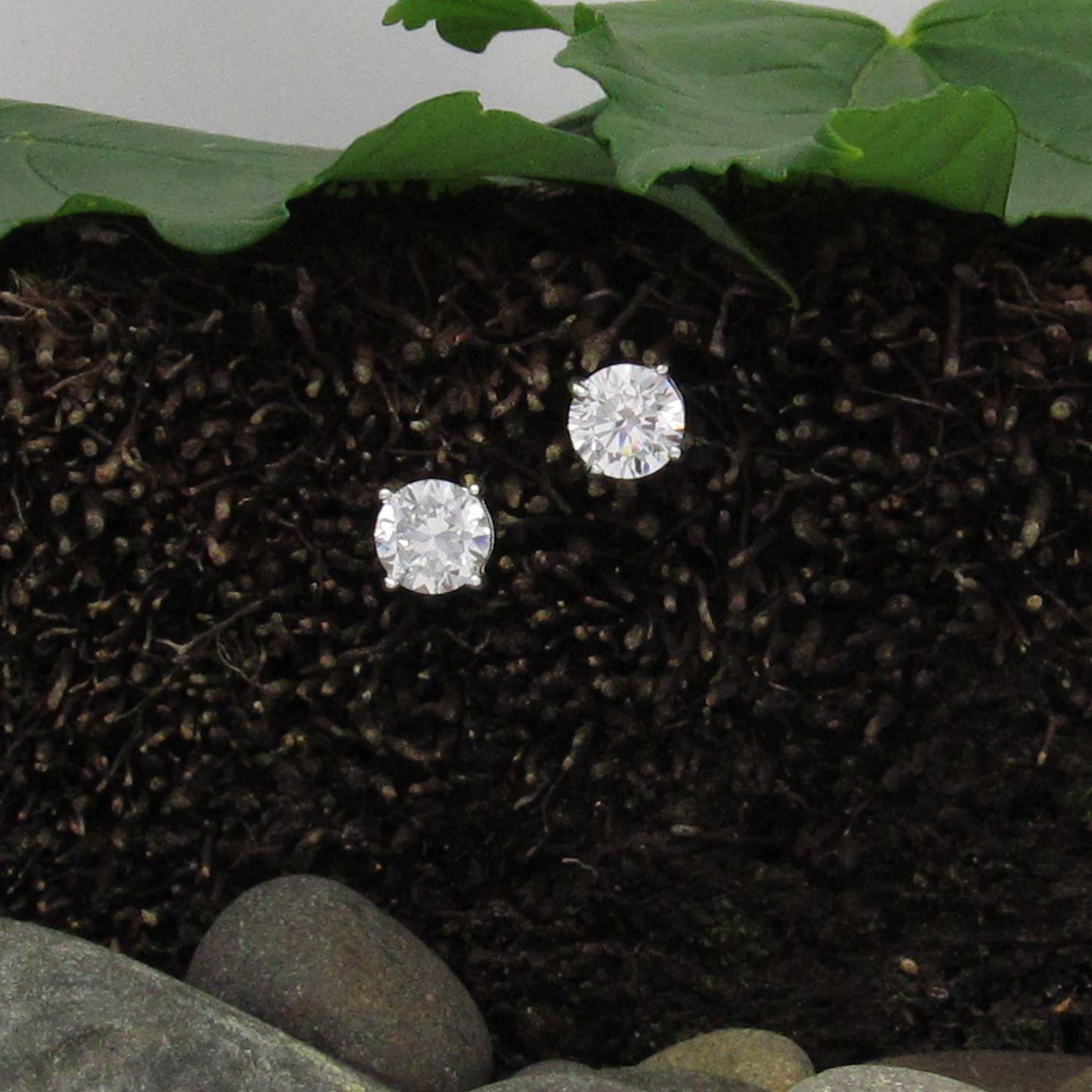 Round CZ Stud Earrings - various sizes