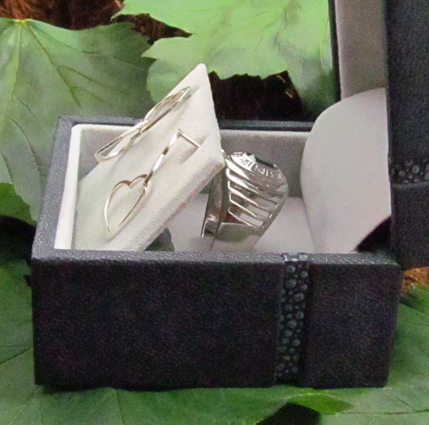 Wood, Leather & Velvet Charcoal Gift Box