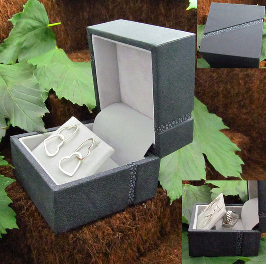 Wood, Leather & Velvet Charcoal Gift Box