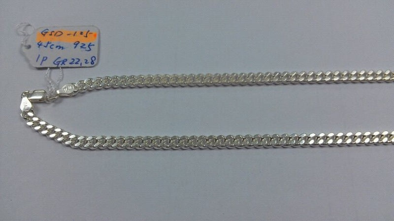 Mens Two Sided Cut Tight Curb Chain - (4.8mm wide) - Made in Italy