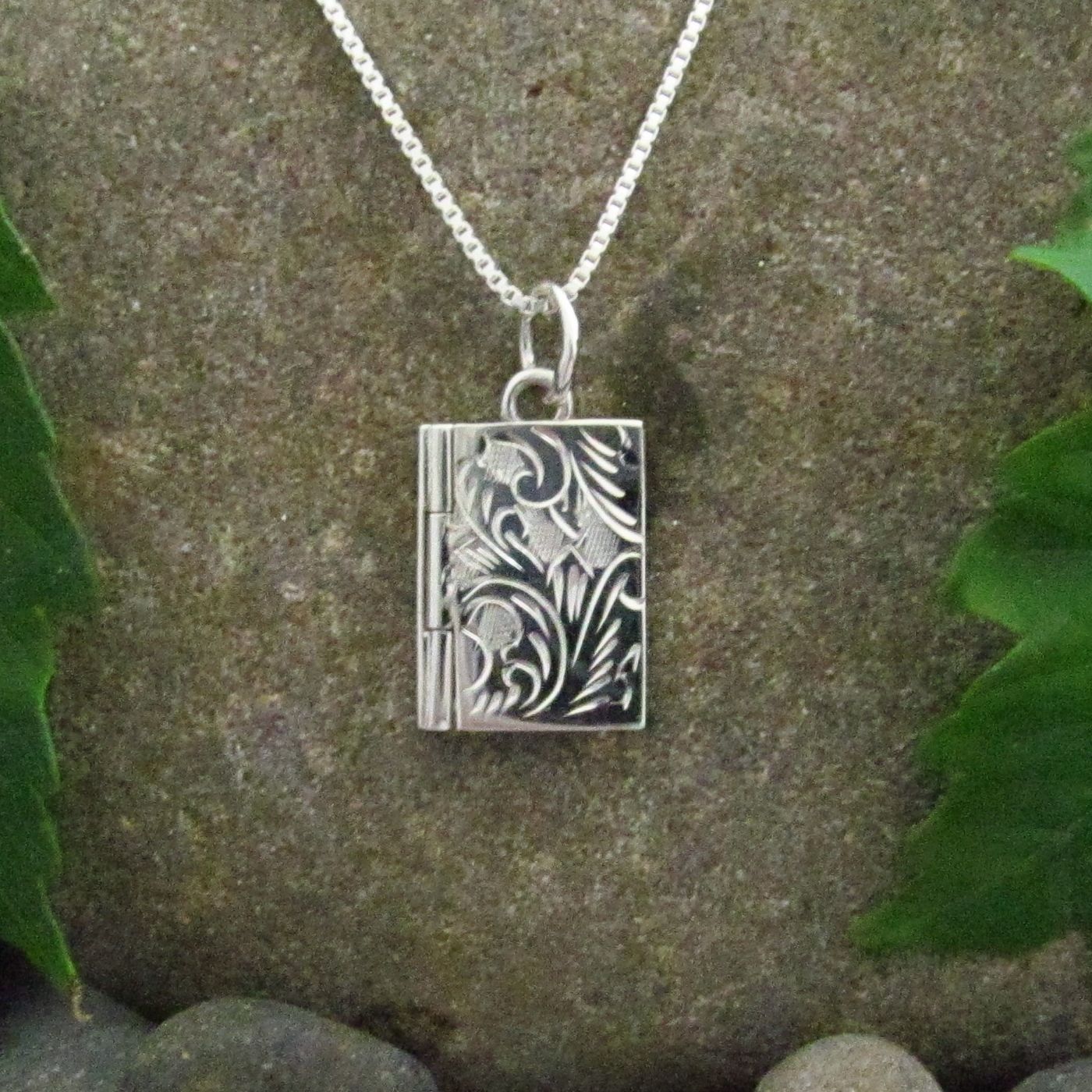 Small Engraved Rectangular Locket