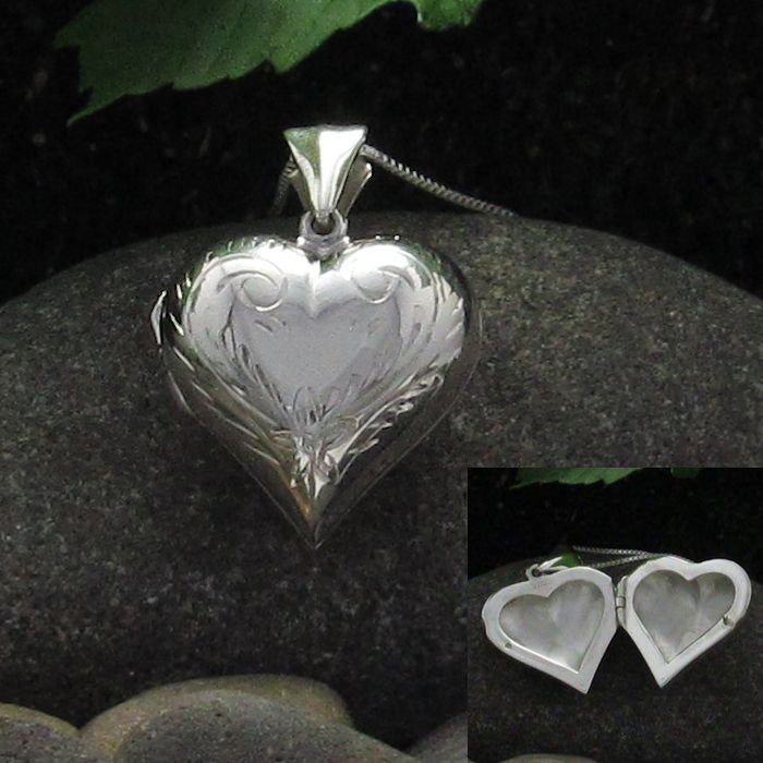 Decorative Engraved Heart Shaped Locket