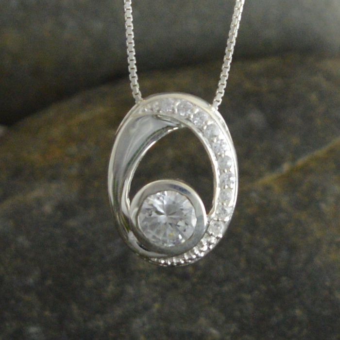 Large CZ Elegant Pendant