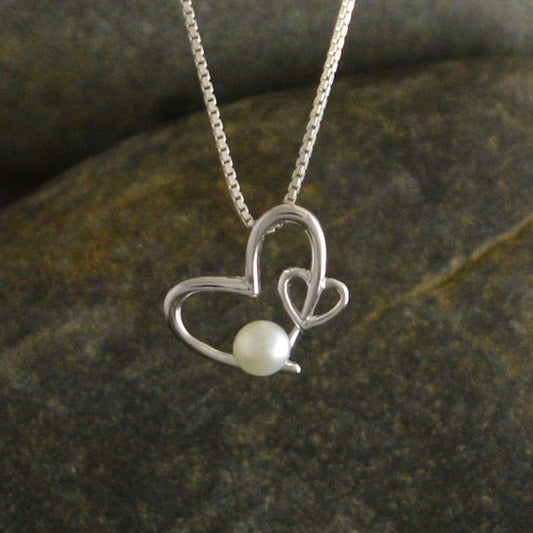 Two Sweet Hearts Pearl Pendant