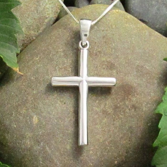 Solid Silver Rounded Cross
