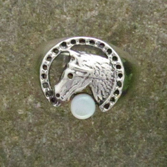 Mother of Pearl Horse Ring
