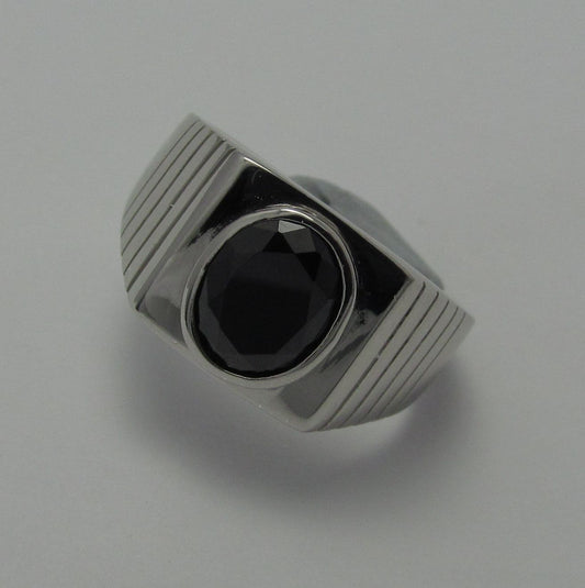 Black CZ Men's Dress Ring