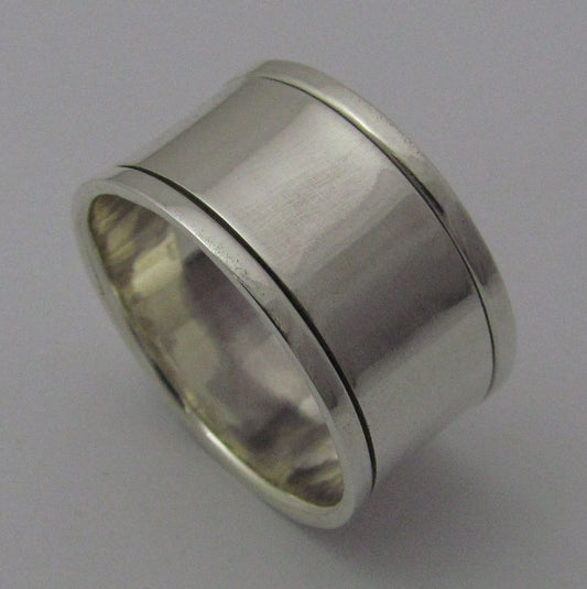 Wide Grooved Simple Men's Ring