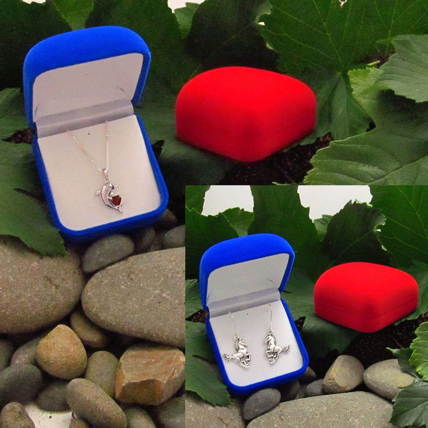 Simulated Velvet Pendant or Earrings Gift Box