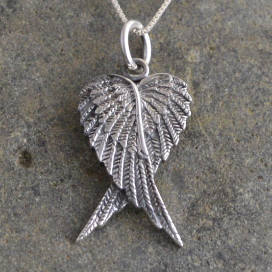 Crossed Angel Wings Pendant